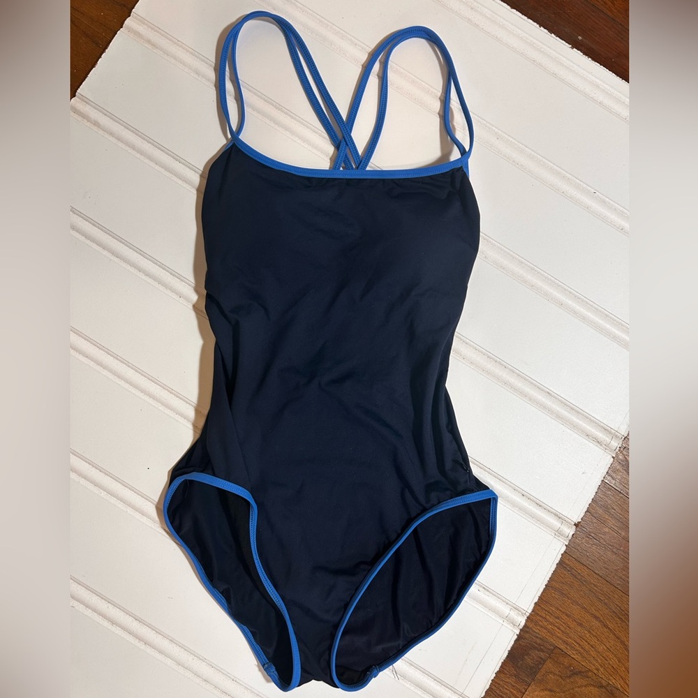 Nautica Navy One-Piece with Light Blue Trim